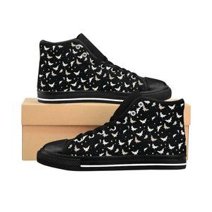 Men’s Black Bats Sneaker | Bat Print Sneakers | Bat Pattern Shoes | Bat Lover